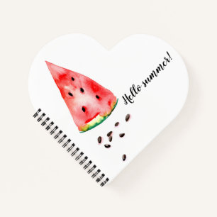 Watermeloen zaden met trendy aquarel design. notitieboek