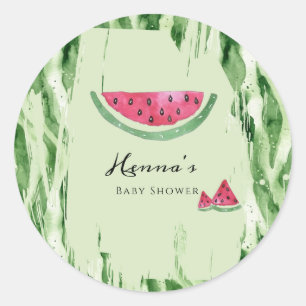 Watermeloen Zomer Baby Shower Ronde Sticker