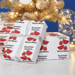 Watermeloen Zomer Betekent Watermeloen Fruit Feest Cadeaupapier