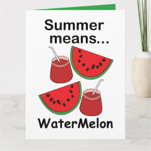 Watermeloen Zomer Betekent Watermeloen Fruit Feest Kaart