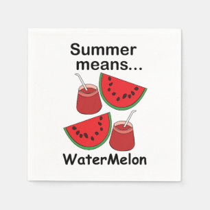Watermeloen Zomer Betekent Watermeloen Fruit Feest Servet