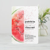 Watermeloen Zomer Bruiloft Kaart (Staand voorkant)