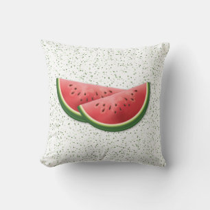 Watermeloen Zomer Fruit Plakken En Groene Stippen Kussen