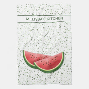 Watermeloen Zomer Fruit Plakken Met Aangepaste Tek Theedoek