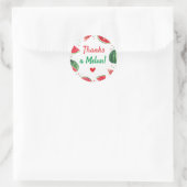 Watermeloen Zomer Verjaardagsfeest Bedankt een Mel Ronde Sticker (Tas)