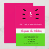 Watermeloen Zomer Virtuele Verjaardag Kaart (Voorkant / Achterkant)