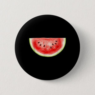 Watermeloen Zomer Waterverf Fruit Schijf Sappig Ronde Button 5,7 Cm