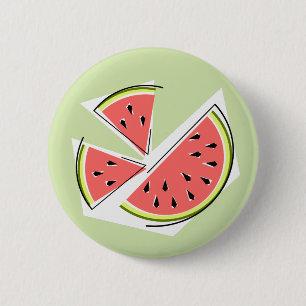 Watermeloenen Groene knop Ronde Button 5,7 Cm