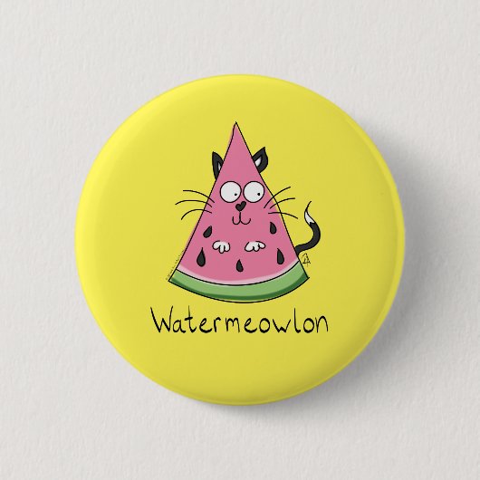 Watermeloenen Kat Kinderen Ronde Button 5,7 Cm (Voorkant)