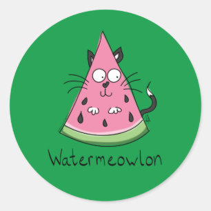 Watermeloenen Kat Kinderen Ronde Sticker