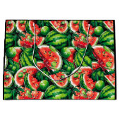 Watermeloenen, limoen, watermeloenbladeren, kleine groot cadeauzakje (Voorkant)