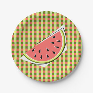 Watermeloenen Slice Check papieren borden Bordje