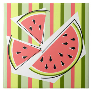 Watermeloenen Stripe Classic Tegeltje