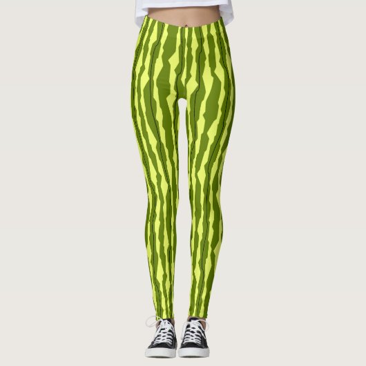 Watermeloenen Stripe leggings (Voorkant)