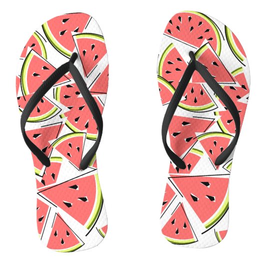 Watermeloenen teenslippers (Voetbed)