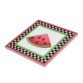 Watermeloenen Vierkant checkboard tegels & trivets Tegeltje (Zijkant)