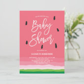 Watermeloengradiënt Modern Baby shower Kaart (Staand voorkant)