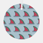Watermeloenhaai: golfpatroon ontwerp. glas ornament (Achterkant)