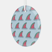 Watermeloenhaai: golfpatroon ontwerp. glas ornament (Voorkant links)