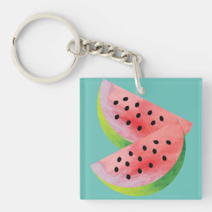Watermeloenhelften Roze Sleutelhanger