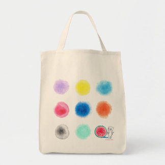 Watermeloenkat met stippen tote bag