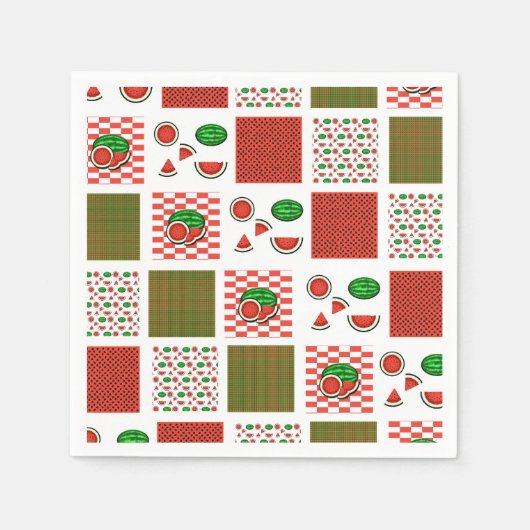 Watermeloenlapwerk Servet (Voorkant)