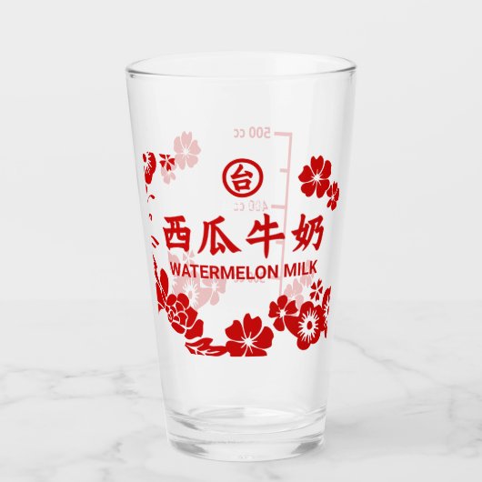 watermeloenmelkglas glas (Voorkant)