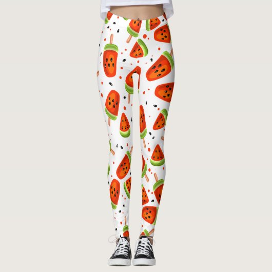 Watermeloenpatroon Leggings (Voorkant)