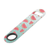  watermeloenplakken en zaadpatroon speed flessenopener (Achterkant Gekanteld)