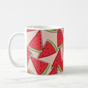 watermeloenplakken met roze achtergrond naadloze p koffiemok