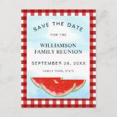 Watermeloensgezinshereniging sparen de datum aankondigingskaart (Voorkant)