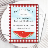 Watermeloensgezinshereniging sparen de datum aankondigingskaart