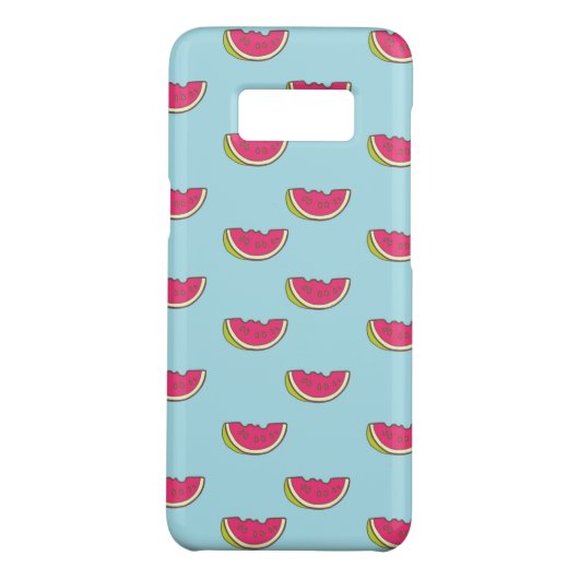 Watermeloenslagen op Blauwgroen patroon Case-Mate Samsung Galaxy Hoesje (Achterkant)