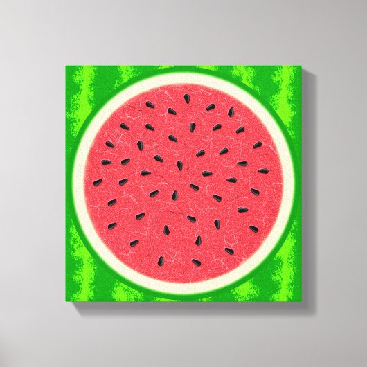 Watermeloenslantaarnzomerfruit met zwoerd canvas afdruk (Voorkant)