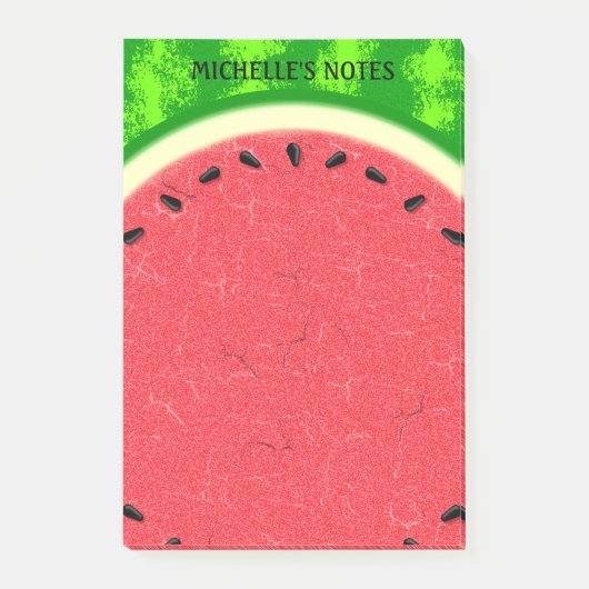 Watermeloenslantaarnzomerfruit met zwoerd post-it® notes (Voorkant)