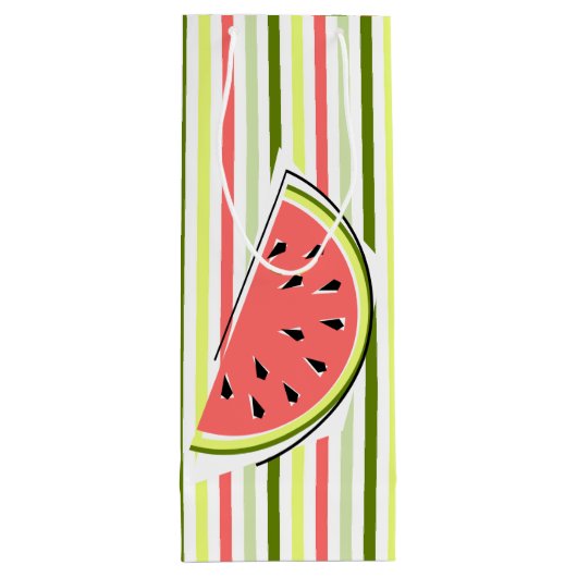 Watermeloenslijmstripe dunne wijn cadeautas (Achterkant)