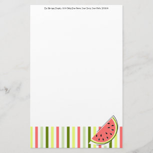 Watermeloenslijpstripe Thin Text Briefpapier