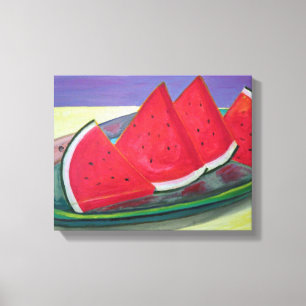 Watermeloenslikken Canvas Afdruk