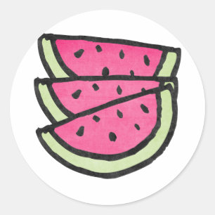 Watermeloenslikken Ronde Sticker