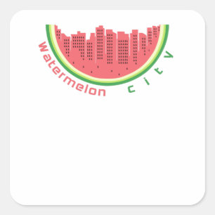 Watermeloenstad Vierkante Sticker
