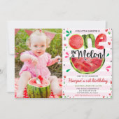 Watermelon 1er Anniversaire Fête Photo Invitation (Devant)