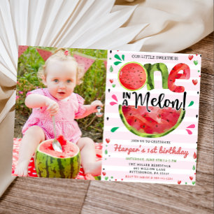 Watermelon 1er Anniversaire Fête Photo Invitation
