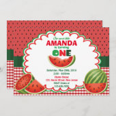 Watermelon 1er anniversaire Invitation (Devant / Derrière)
