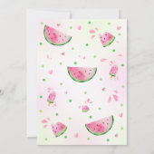 Watermelon 1st Birthday Invitation Kaart (Achterkant)