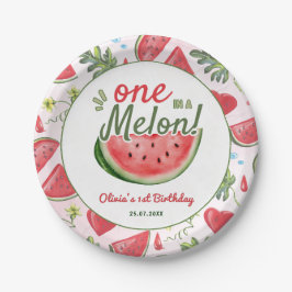 Watermelon 1st Birthday Summer Party Paper Plate Papieren Bordje