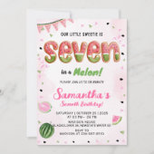 Watermelon 7th Birthday Party Invitation (Devant)