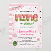 Watermelon 9th Birthday Party Invitation (Devant / Derrière)
