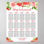 Watermelon and Pomegranate 15 Tables Seating Chart Poster (Voorkant)