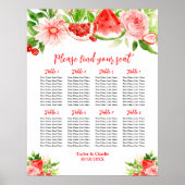 Watermelon and Pomegranate 8 Tables Seating Chart Poster (Voorkant)