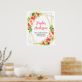 Watermelon and Pomegranate Baby Birth Stats Poster (Keuken)